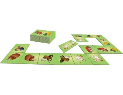 Dominos géants 28 pièces avec sac de rangement (Vert - La ferme)