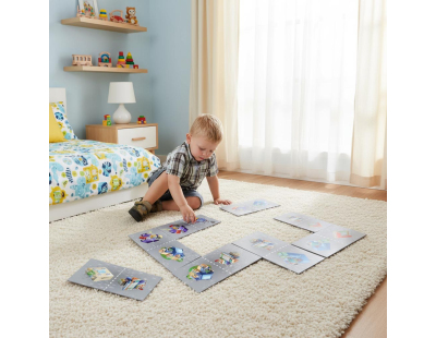 Dominos géants 28 pièces avec sac de rangement (Gris - La ville)