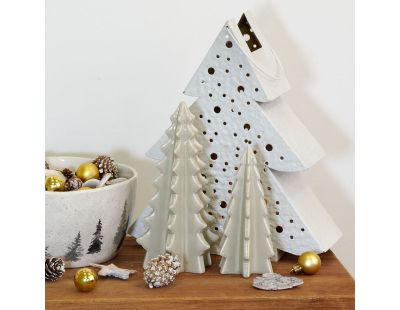 Duo de sapins en céramique (Ecrus)