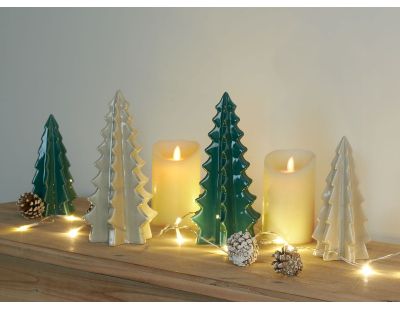 Duo de sapins en céramique (Verts)
