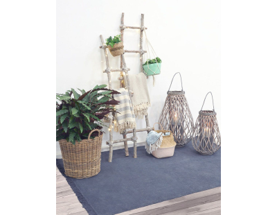 Echelle en bois patiné blanc (Lot de 2)