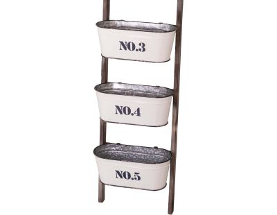 Echelle 5 paniers en fer et bois