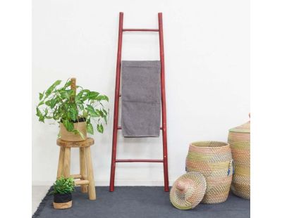 Échelle porte serviette en bambou (Rouge)