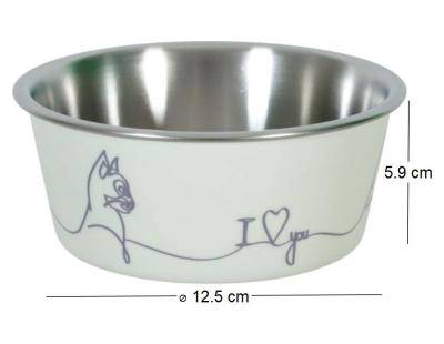 Ecuelle antidérapante pour chats Love cat (Beige)