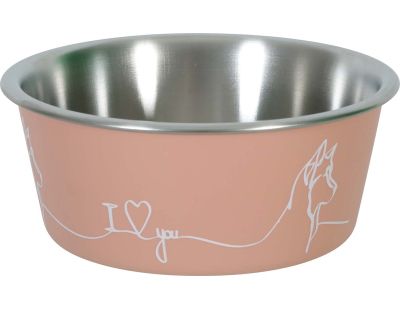 Ecuelle antidérapante rose pour chiens Love dog (1700 ml)