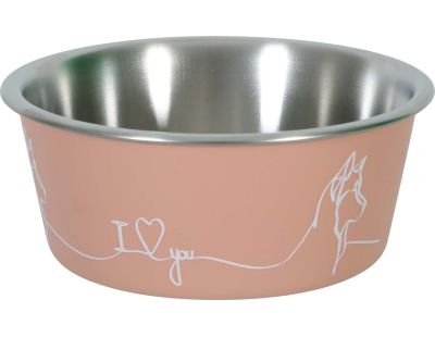 Ecuelle antidérapante rose pour chiens Love dog (1700 ml)