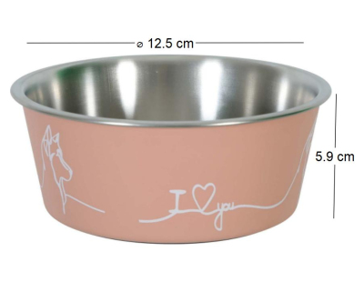 Ecuelle antidérapante rose pour chiens Love dog (400 ml)