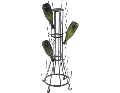 Égouttoir 40 bouteilles en métal gris