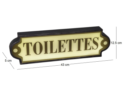 Enseigne lumineuse Toilettes 43 cm