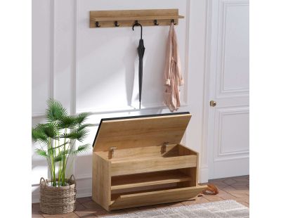Ensemble banc meuble à chaussures avec étagère Boby