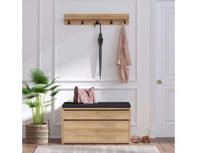 Ensemble banc meuble à chaussures avec étagère Boby