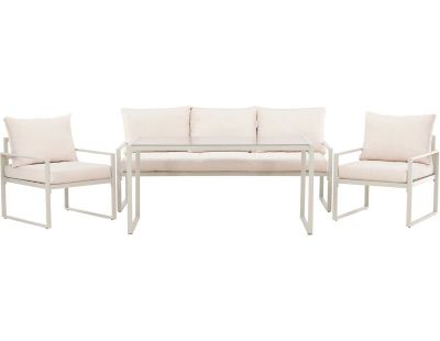 Ensemble canapé fauteuils et table de jardin Catania (Beige)
