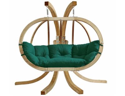 Ensemble canapé suspendu avec support Globo royal (Vert- coussin imperméable)