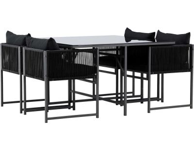 Ensemble 4 chaises et table de jardin Noto