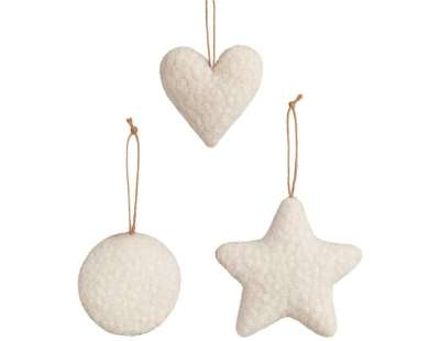Ensemble de 3 décorations à suspendre Lu Set (Blanc)