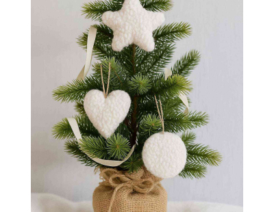 Ensemble de 3 décorations à suspendre Lu Set (Blanc)