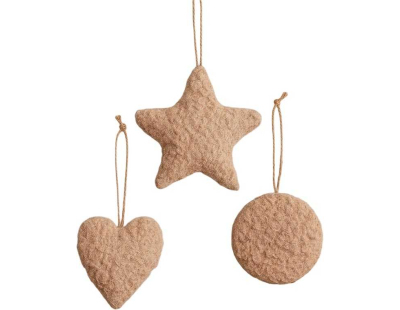 Ensemble de 3 décorations à suspendre Lu Set (Marron)