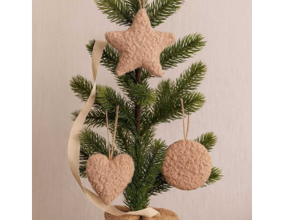 Ensemble de 3 décorations à suspendre Lu Set (Marron)