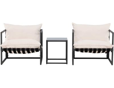 Ensemble fauteuils et table en acier Messina Lounge
