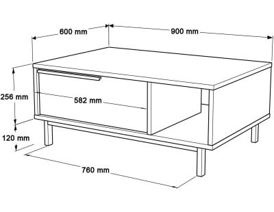 Ensemble meuble TV et table basse en aggloméré et métal Tilly (Marron)
