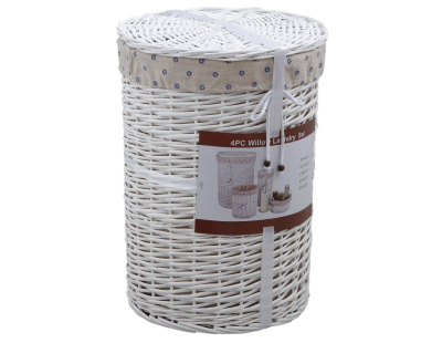 Ensemble rangement salle de bain en éclisse blanche (Lot de 5)