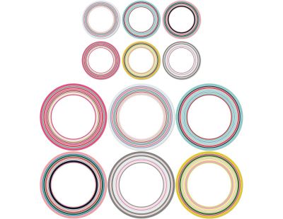 Ensemble sets de table en vinyle 38 cm et dessous de verre Alba (Lot de 6 sets de table et de 6 dessous de verre motifs assortis)