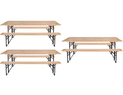 Ensemble table et banc de jardin Brasseur (Lot de 3)