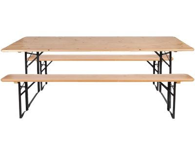Ensemble table et 2 bancs de jardin Brasserie