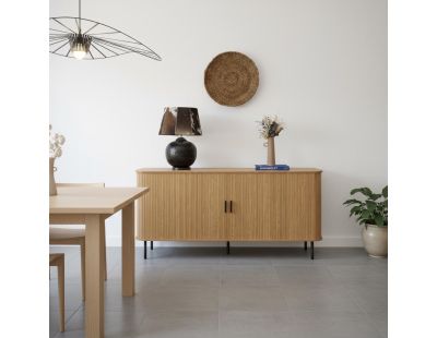 Ensemble table basse, meuble TV et buffet en bois et métal Kyoto
