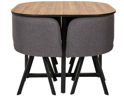 Ensemble table carrée et chaises encastrables June