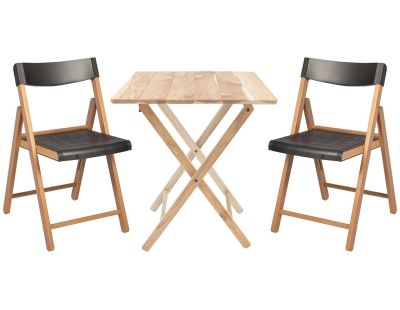 Ensemble table et chaises de jardin pliante en teck FSC (Graphite)