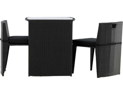 Ensemble table et 2 chaises en résine tressée Savanna