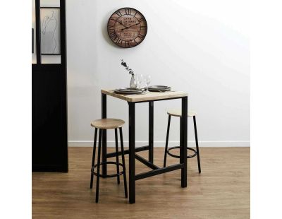 Ensemble table mange debout avec 2 tabourets Loka