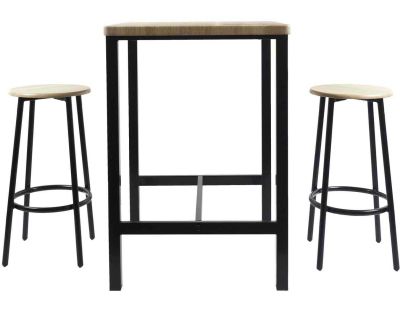 Ensemble table mange debout avec 2 tabourets Loka