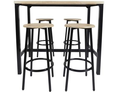 Ensemble table mange debout avec 4 tabourets Loka