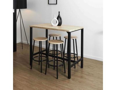 Ensemble table mange debout avec 4 tabourets Loka