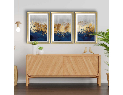 Ensemble de 3 tableaux décoratifs (Abstrait paysage)