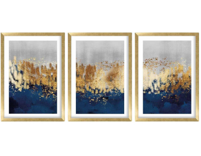 Ensemble de 3 tableaux décoratifs (Abstrait paysage)