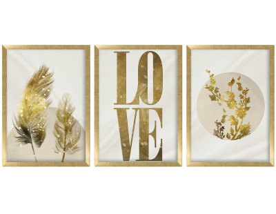 Ensemble de 3 tableaux décoratifs (Love)