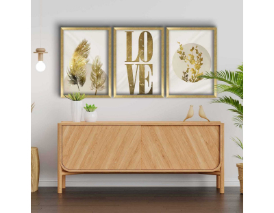 Ensemble de 3 tableaux décoratifs (Love)
