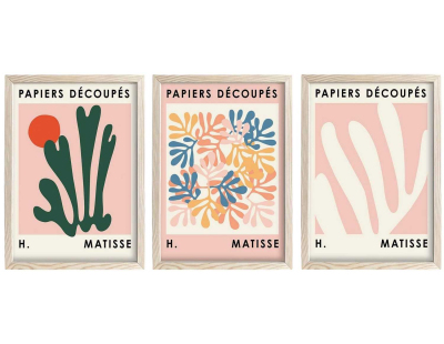 Ensemble de 3 tableaux décoratifs (Fleurs)