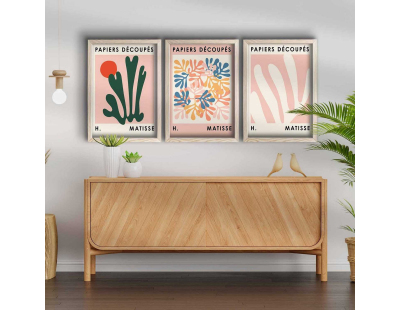 Ensemble de 3 tableaux décoratifs (Fleurs)