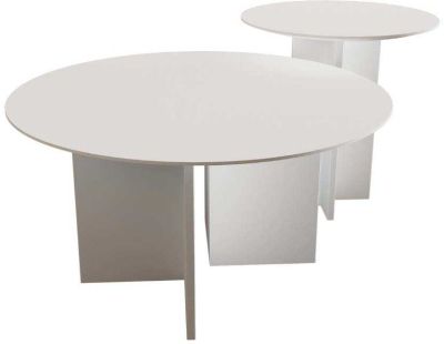 Ensemble de 2 tables en aggloméré Leo (Blanc)