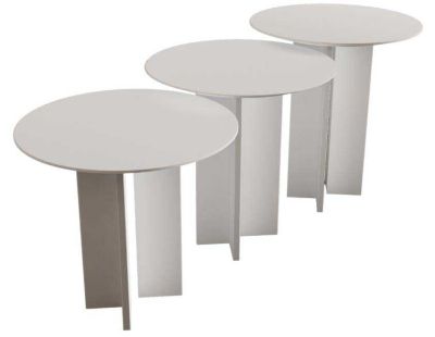 Ensemble de 3 tables d'appoint Leo (Blanc)