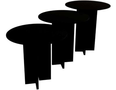 Ensemble de 3 tables d'appoint Leo (Noir)