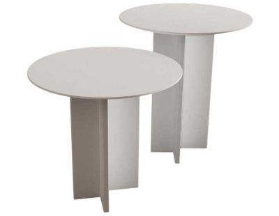 Ensemble de 2 tables d'appoint en aggloméré Leo (White)