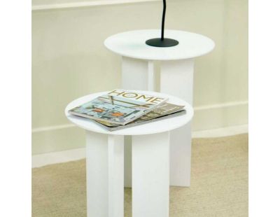 Ensemble de 2 tables d'appoint en aggloméré Leo (White)