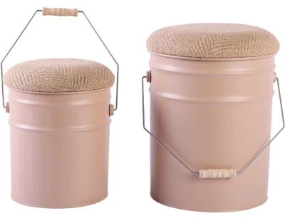 Ensemble de 2 tabourets Buckets (Marron)