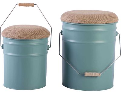 Ensemble de 2 tabourets Buckets (Vert jade)