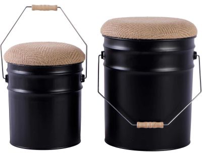 Ensemble de 2 tabourets Buckets (Noir)